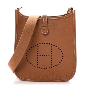 Hermes Taurillon Clemence Evelyne TPM Gold - Mini Evelyne